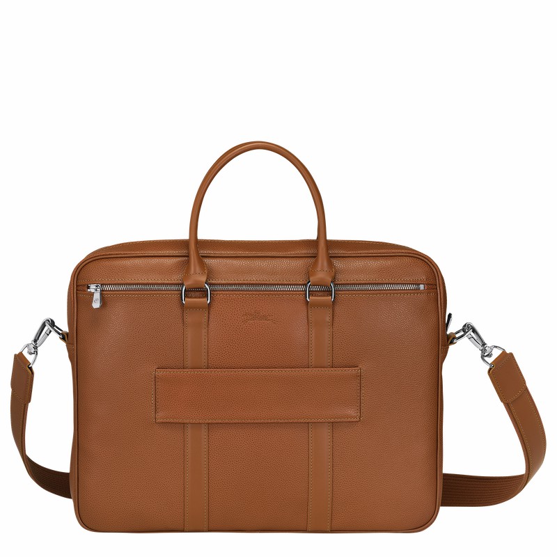 Mallette Longchamp Le FOULONNÉ S Homme Caramel Soldes | L2122021F72-