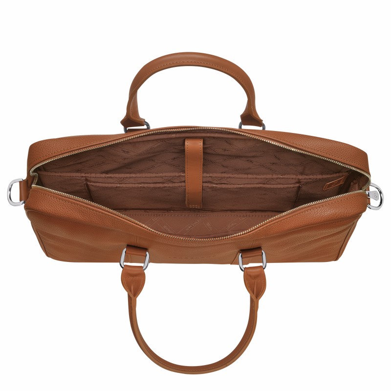 Mallette Longchamp Le FOULONNÉ S Homme Caramel Soldes | L2122021F72-