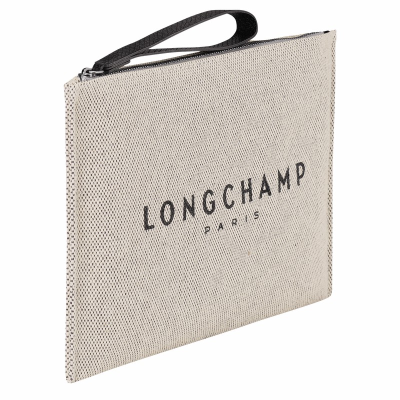 Pochettes Longchamp Essential Homme Blanche Soldes | 34136HSG037-