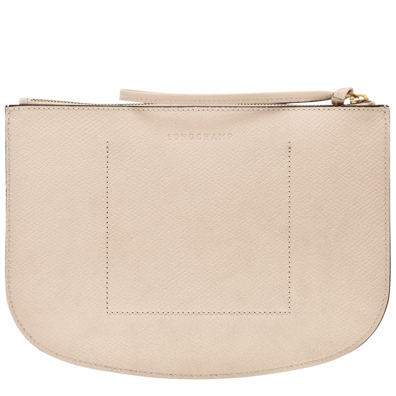 Pochettes Longchamp ÉPURE Femme Blanche Soldes | 10250HYZ555