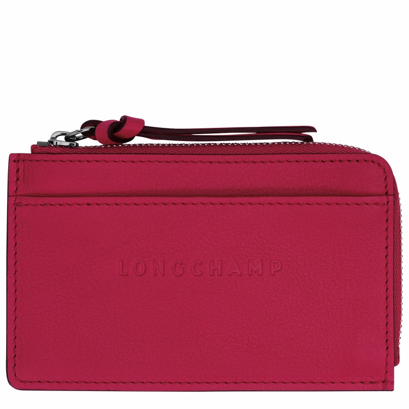 Porte-Carte Longchamp 3D Femme Fushia Soldes | 30034HCVJ13