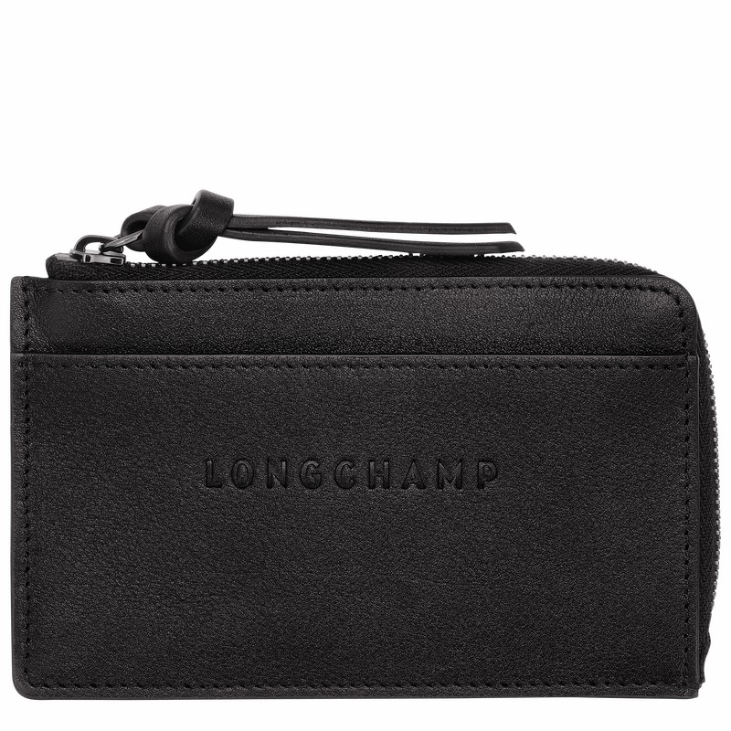 Porte-Carte Longchamp 3D Femme Noir Soldes | 30034HCV001