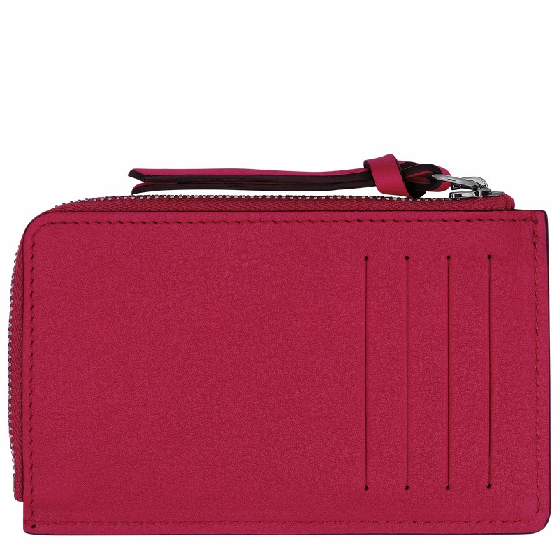 Porte-Carte Longchamp 3D Homme Fushia Soldes | 30034HCVJ13-