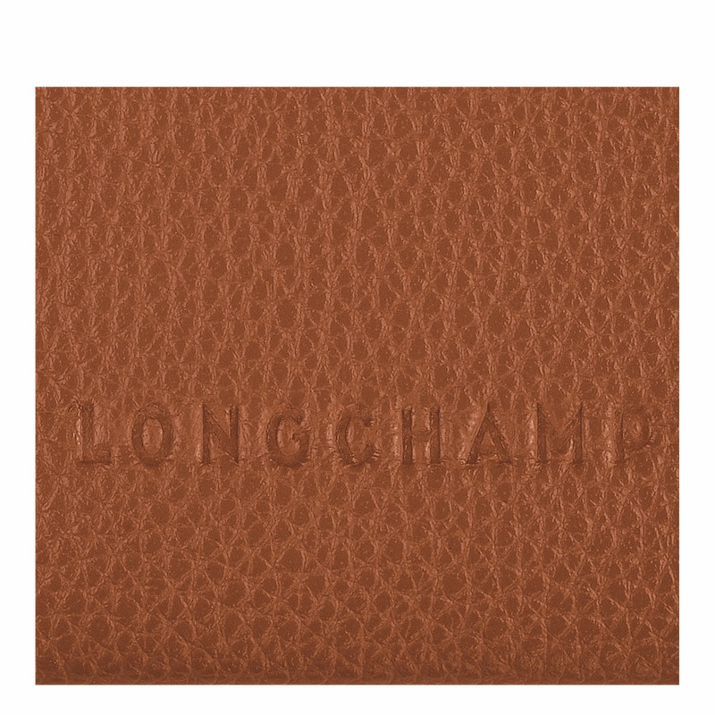 Porte-Carte Longchamp Le FOULONNÉ Femme Caramel Soldes | L3218021121