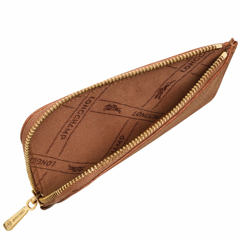 Porte-Carte Longchamp Le FOULONNÉ Femme Caramel Soldes | 30036021121