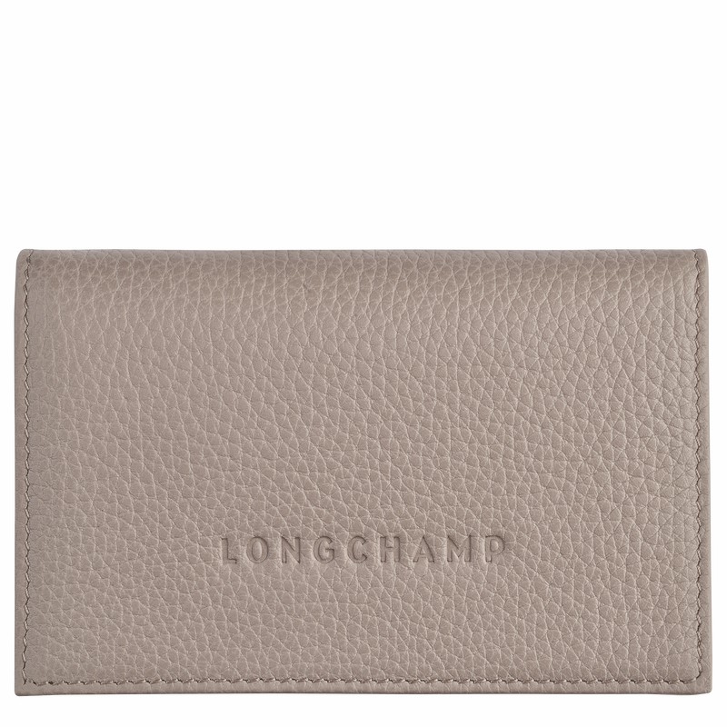 Porte-Carte Longchamp Le FOULONNÉ Femme Grise Soldes | L3243021P55