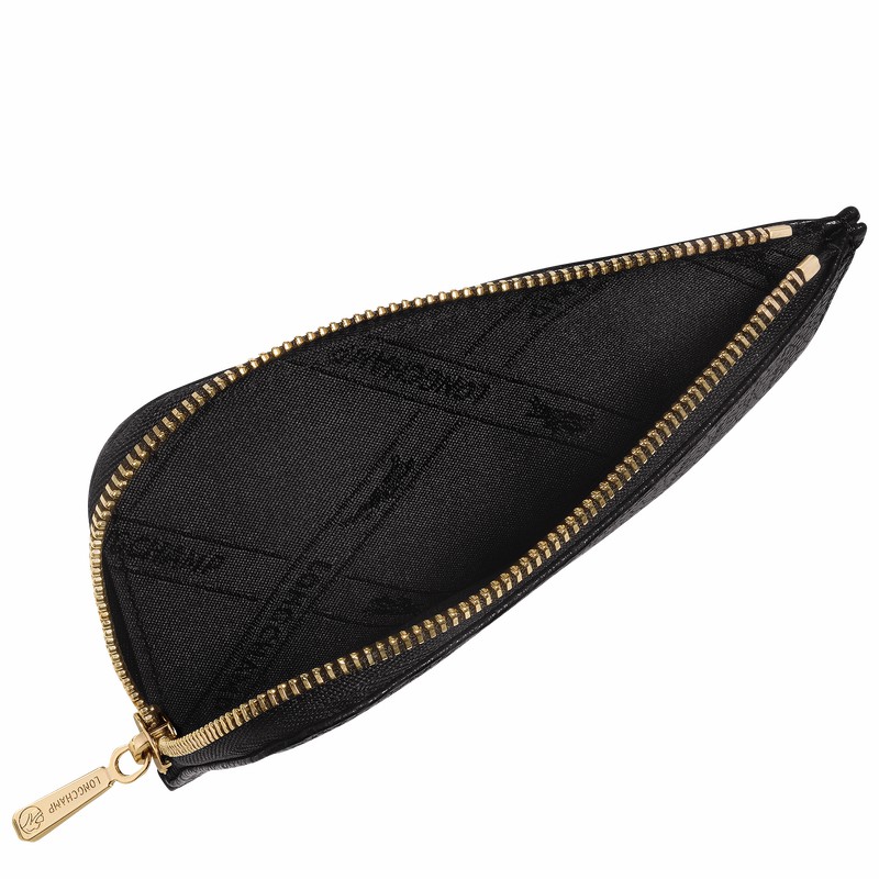 Porte-Carte Longchamp Le FOULONNÉ Femme Noir Soldes | 30036021001