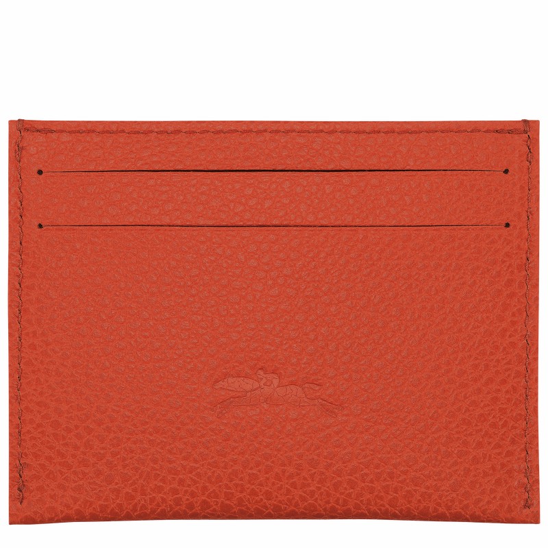 Porte-Carte Longchamp Le FOULONNÉ Femme Orange Soldes | L3218021685