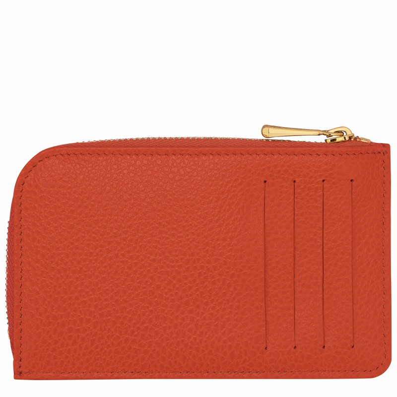 Porte-Carte Longchamp Le FOULONNÉ Femme Orange Soldes | 30036021685