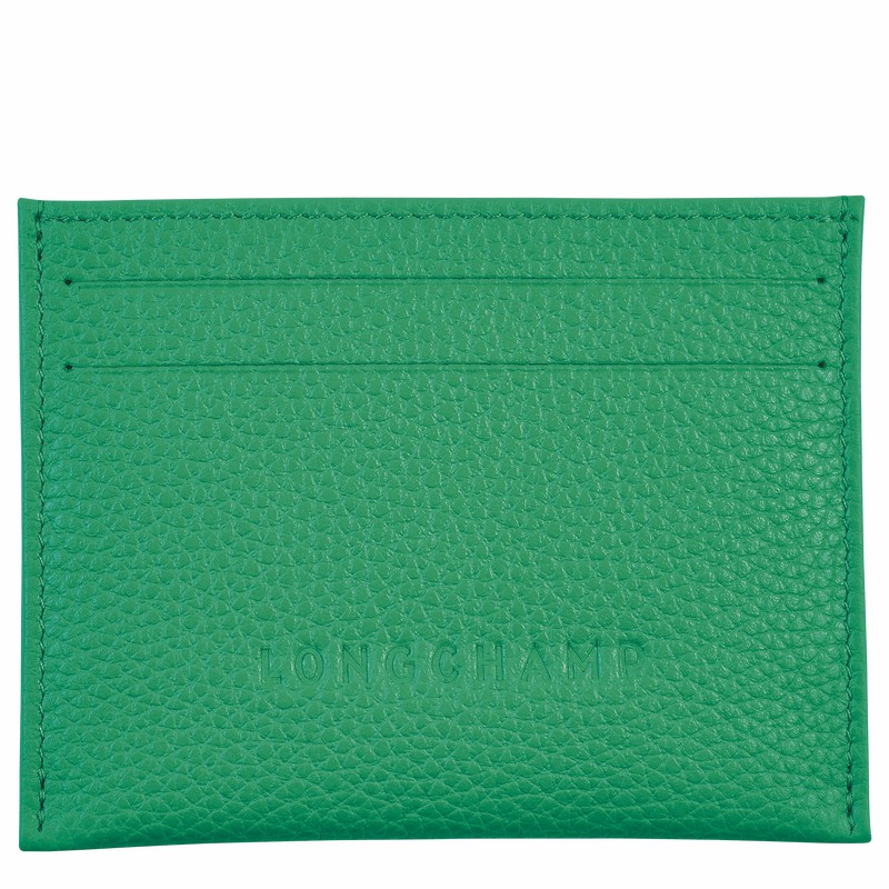 Porte-Carte Longchamp Le FOULONNÉ Femme Vert Soldes | L3218021129