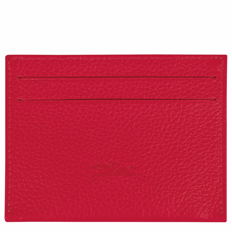 Porte-Carte Longchamp Le FOULONNÉ Homme Rouge Soldes | L3218021C39-