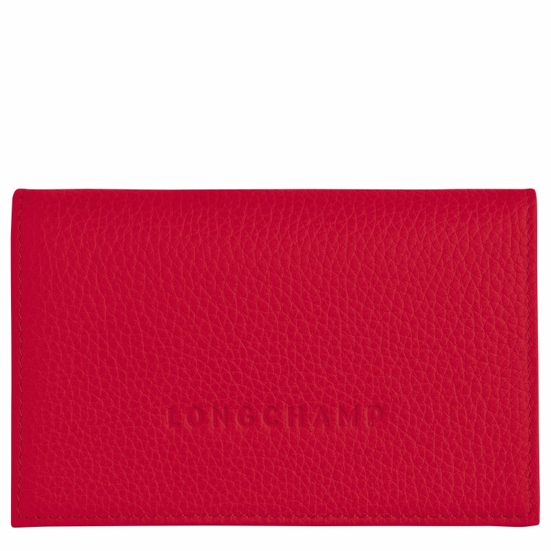 Porte-Carte Longchamp Le FOULONNÉ Homme Rouge Soldes | L3243021C39-