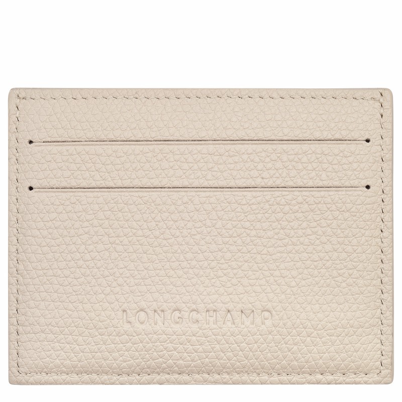 Porte-Carte Longchamp Le Roseau Femme Blanche Soldes | L3218HFP555