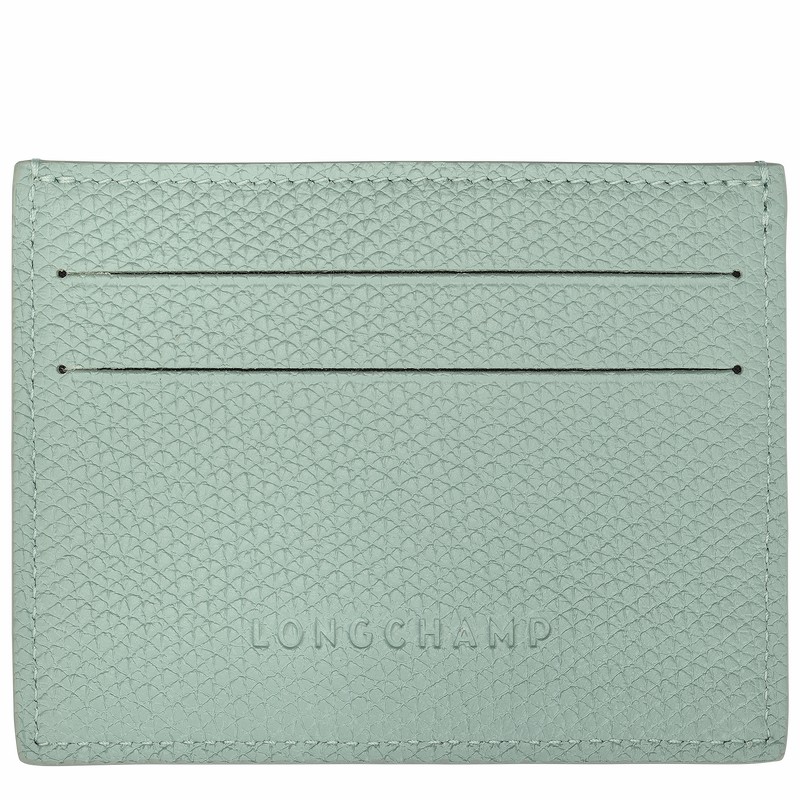 Porte-Carte Longchamp Le Roseau Femme Céladon Soldes | L3218HFP282