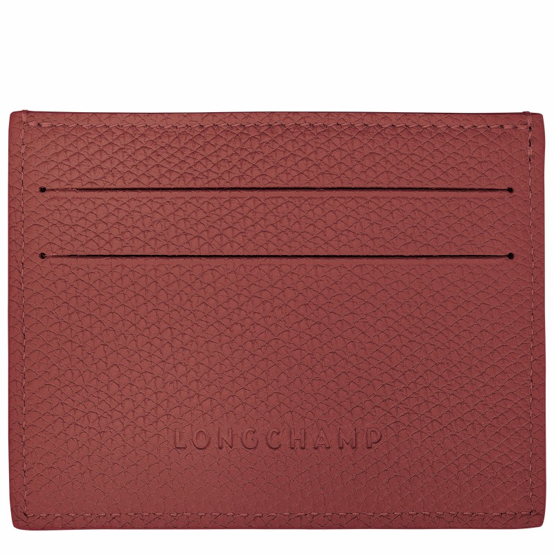 Porte-Carte Longchamp Le Roseau Femme Marron Soldes | L3218HFP404