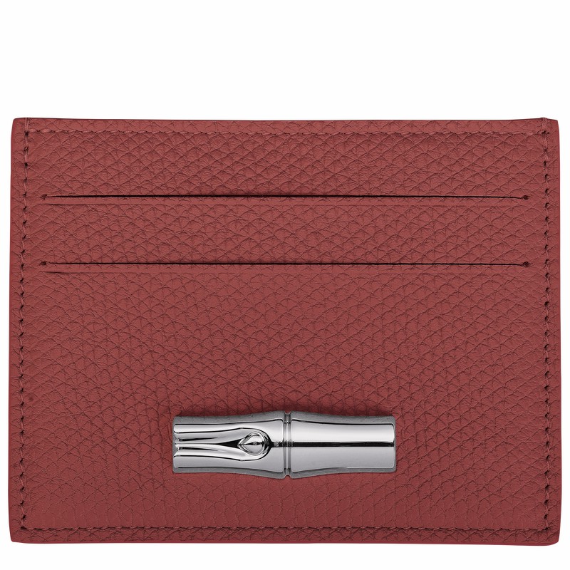 Porte-Carte Longchamp Le Roseau Femme Marron Soldes | L3218HFP404