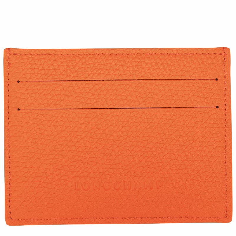 Porte-Carte Longchamp Le Roseau Femme Orange Soldes | L3218HFP017