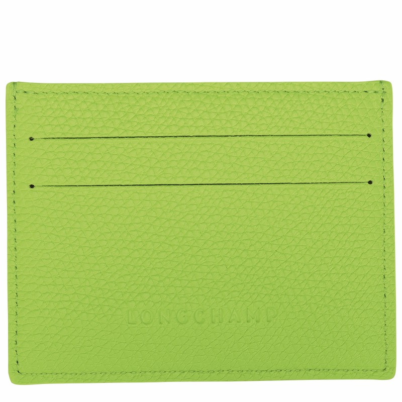 Porte-Carte Longchamp Le Roseau Femme Vert Soldes | L3218HFP355