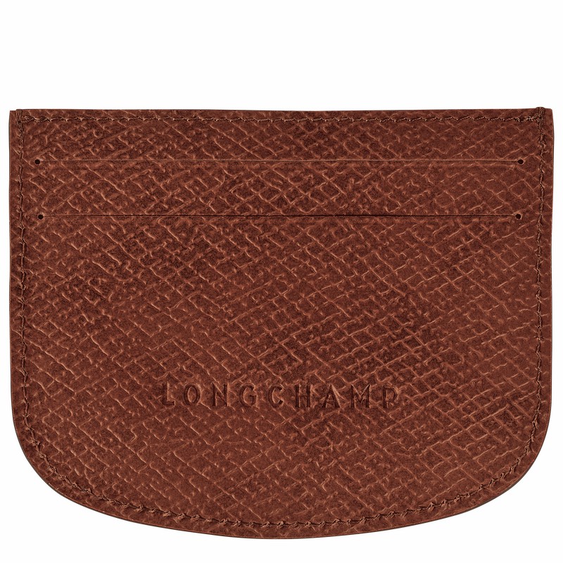 Porte-Carte Longchamp ÉPURE Femme Marron Soldes | 30031HYZ035