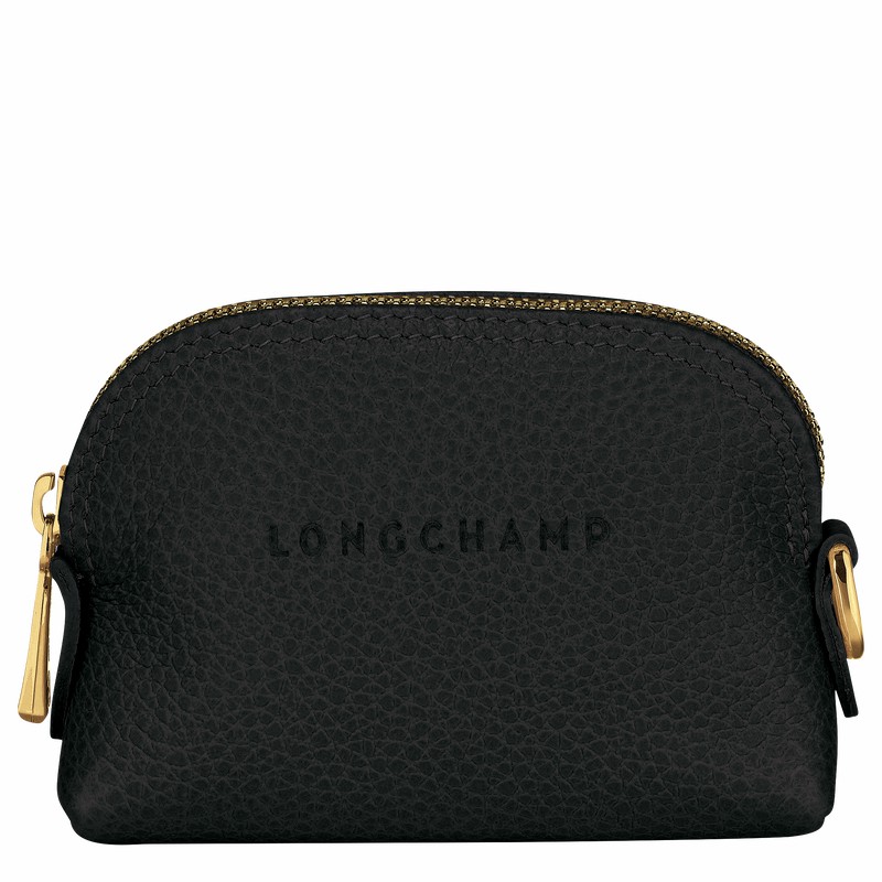 Porte-Monnaie Longchamp Le FOULONNÉ Femme Noir Soldes | L3686021001