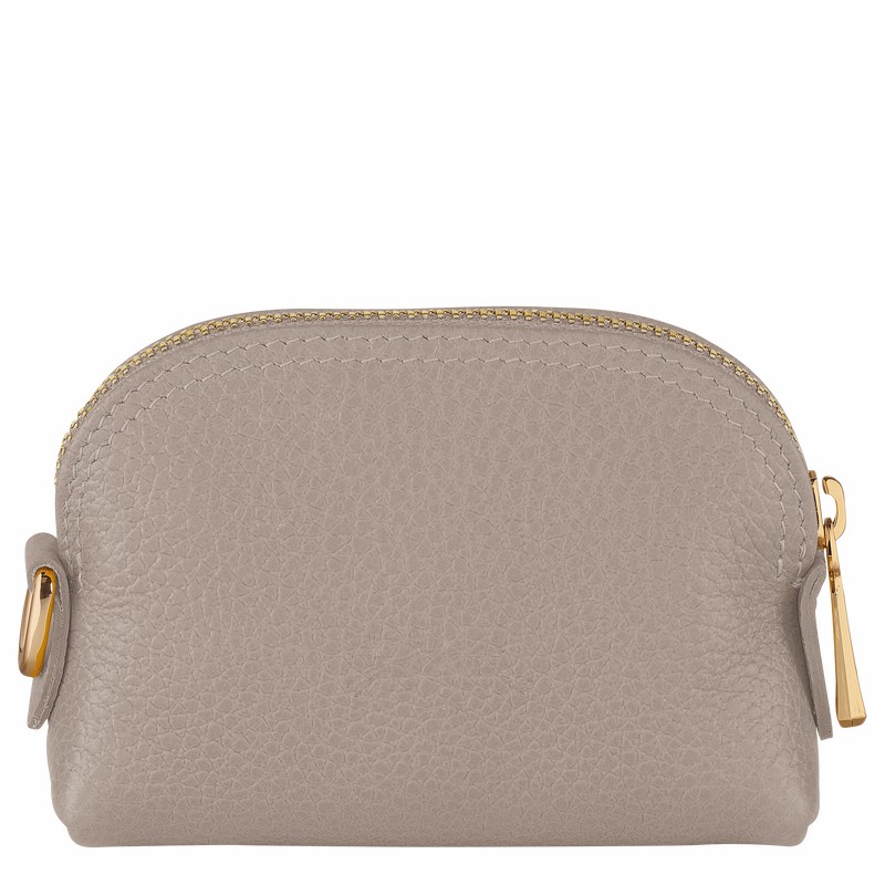 Porte-Monnaie Longchamp Le FOULONNÉ Femme Grise Soldes | L3686021P55