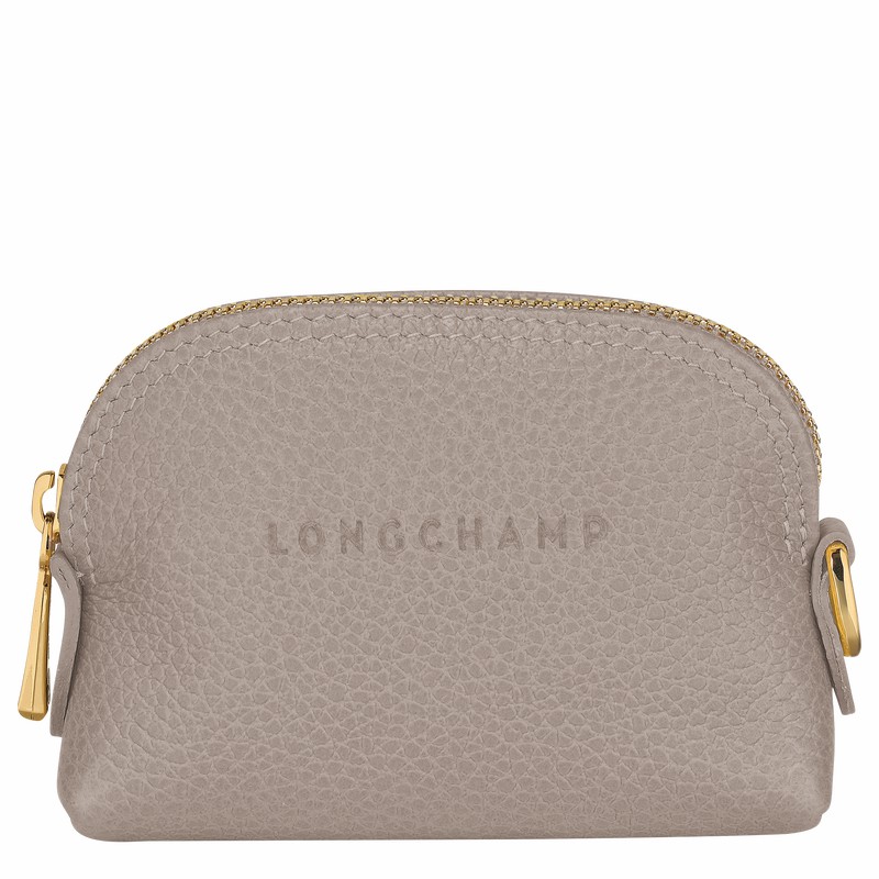 Porte-Monnaie Longchamp Le FOULONNÉ Femme Grise Soldes | L3686021P55