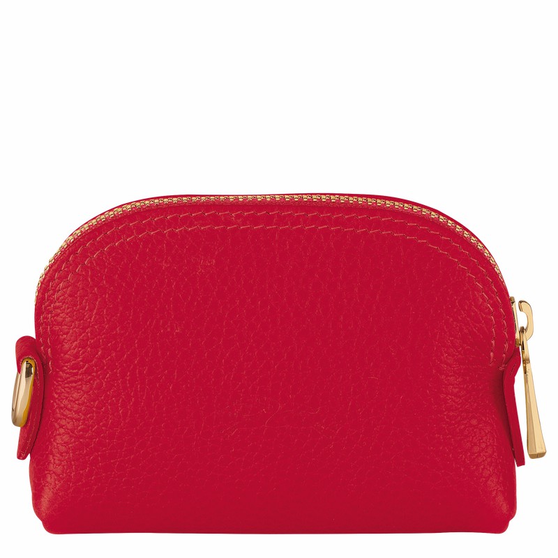 Porte-Monnaie Longchamp Le FOULONNÉ Femme Rouge Soldes | L3686021C39