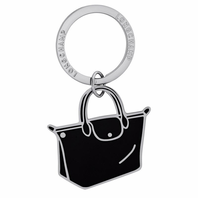 Porte-clés Longchamp Le Pliage Femme Noir Soldes | 36070MET001