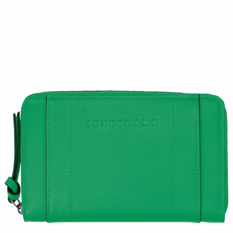 Portefeuilles Longchamp 3D Femme Vert Soldes | L3622HCV129