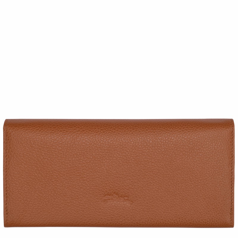 Portefeuilles Longchamp Le FOULONNÉ Continental Femme Caramel Soldes | L3044021121