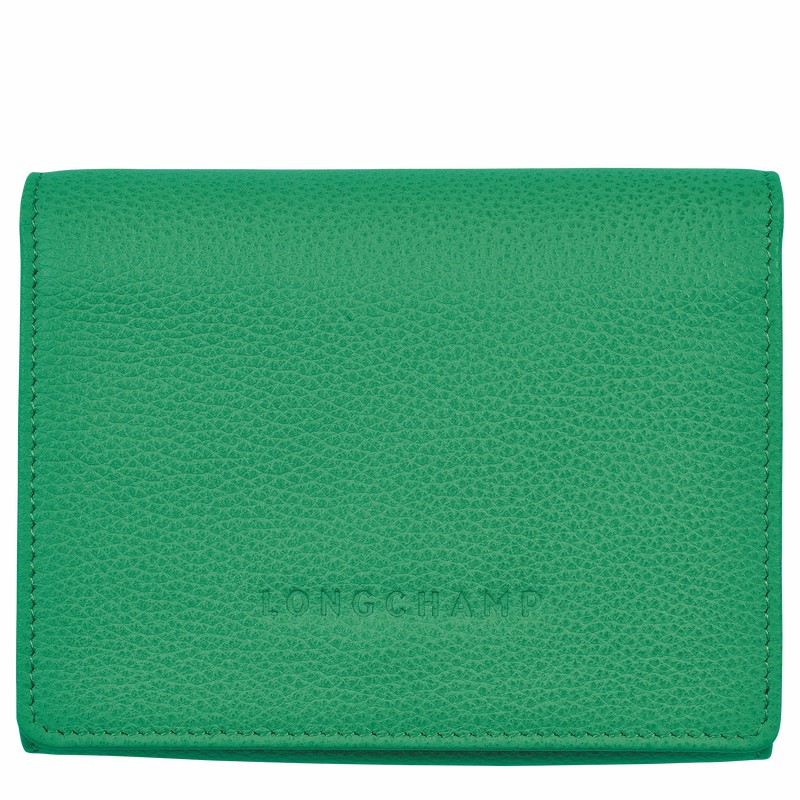 Portefeuilles Longchamp Le FOULONNÉ Femme Vert Soldes | 30021021129