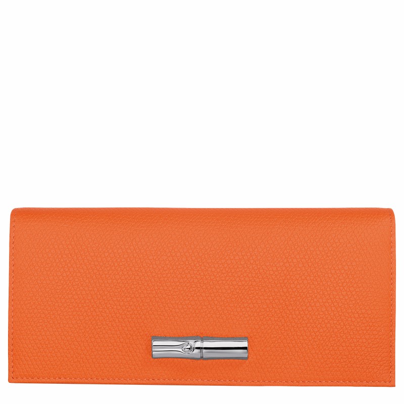 Portefeuilles Longchamp Le Roseau Flap Femme Orange Soldes | L3044HFP017