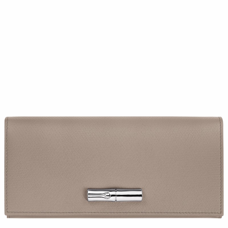 Portefeuilles Longchamp Le Roseau Flap Femme Grise Soldes | L3044HFP266