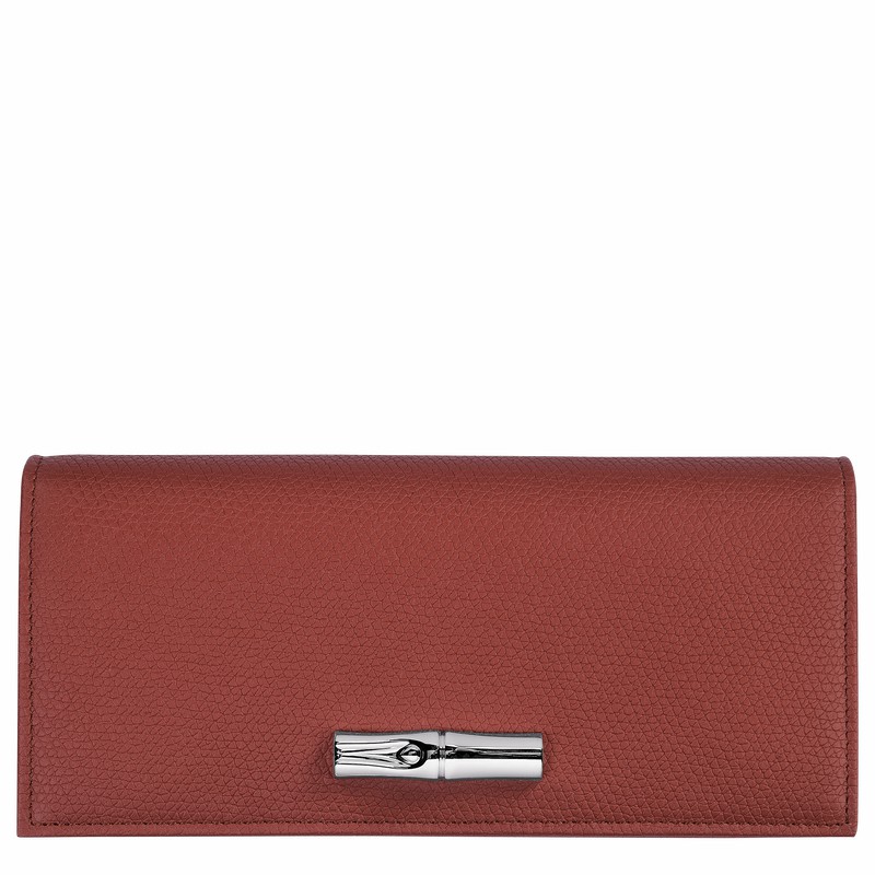 Portefeuilles Longchamp Le Roseau Flap Femme Marron Soldes | L3044HFP404