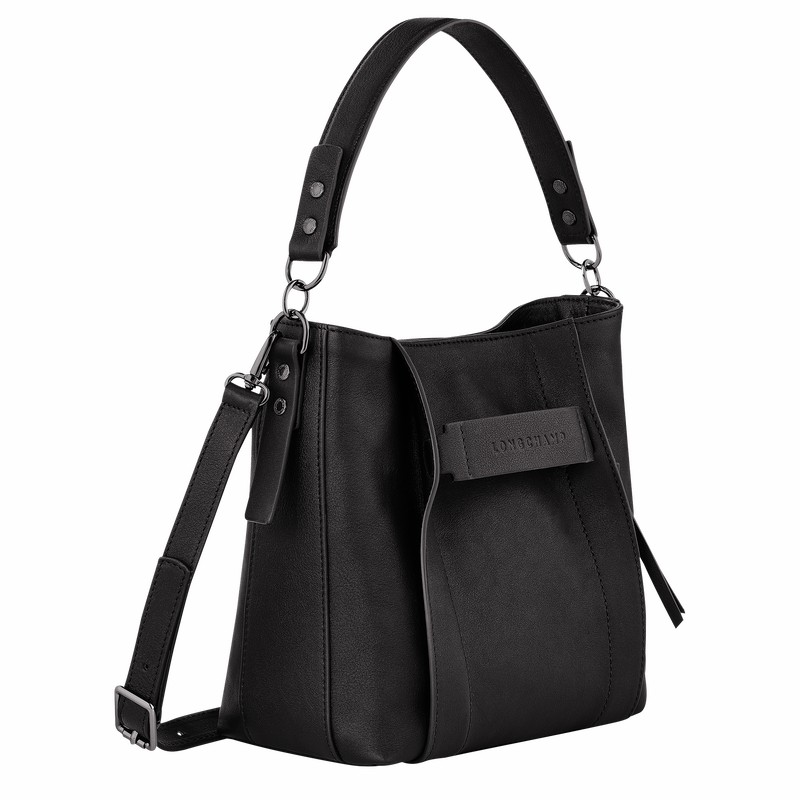 Sac Bandoulière Longchamp 3D S Femme Noir Soldes | 10215HCV001