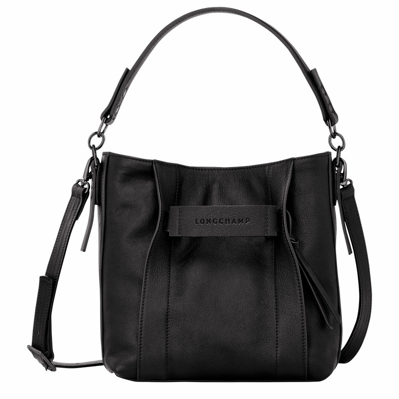 Sac Bandoulière Longchamp 3D S Femme Noir Soldes | 10215HCV001