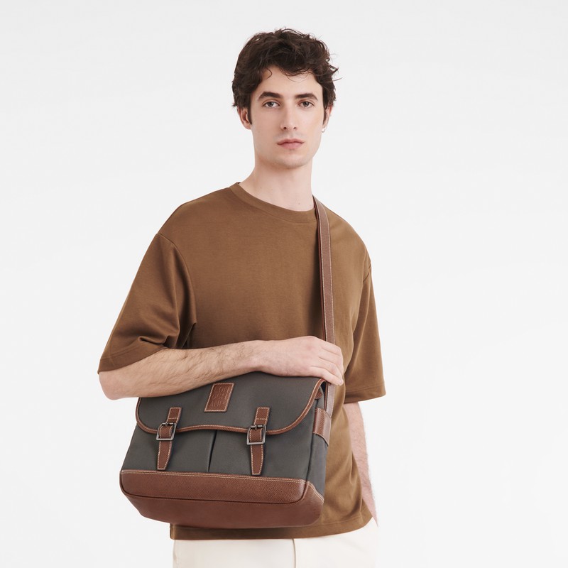 Sac Bandoulière Longchamp Boxford L Homme Marron Soldes | L2824080042