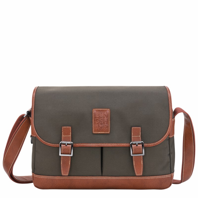 Sac Bandoulière Longchamp Boxford L Homme Marron Soldes | L2824080042