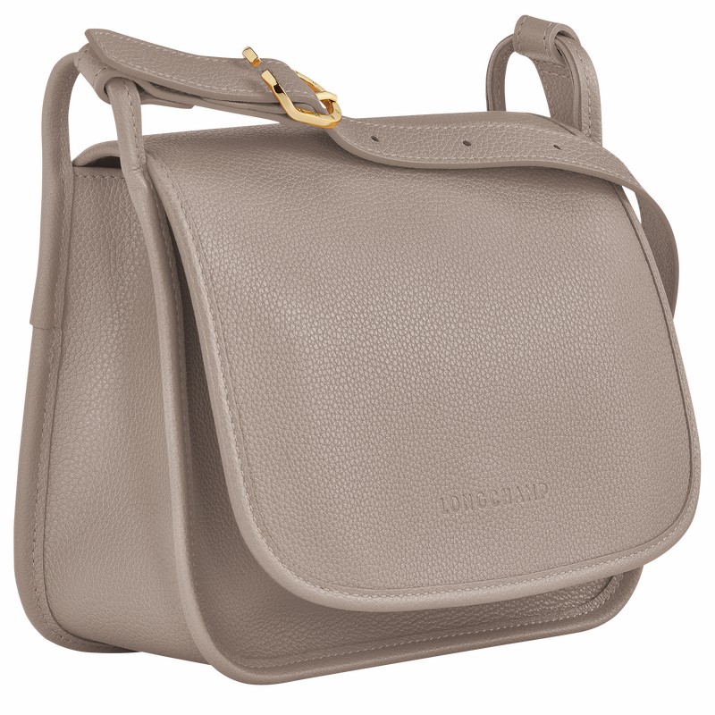 Sac Bandoulière Longchamp Le FOULONNÉ M Femme Grise Soldes | 10135021P55