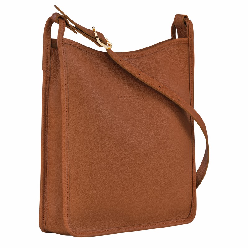 Sac Bandoulière Longchamp Le FOULONNÉ M Femme Caramel Soldes | 10140021121