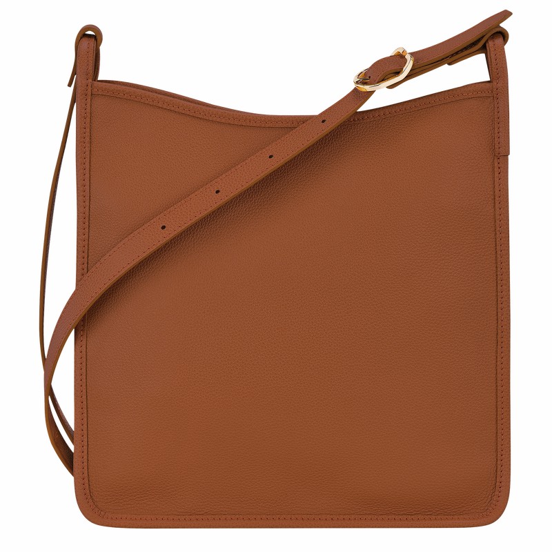 Sac Bandoulière Longchamp Le FOULONNÉ M Femme Caramel Soldes | 10140021121