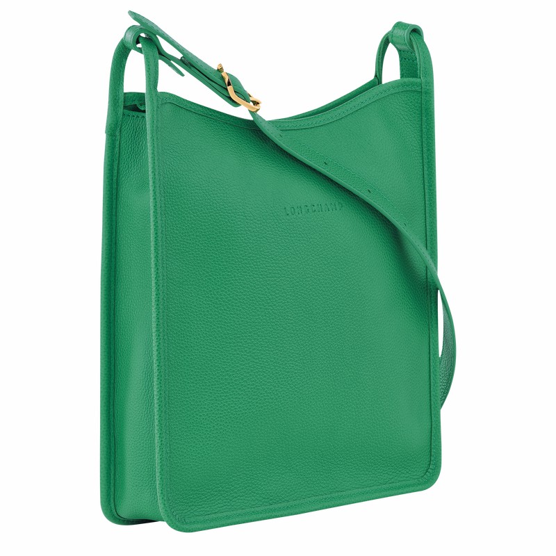 Sac Bandoulière Longchamp Le FOULONNÉ M Femme Vert Soldes | 10140021129