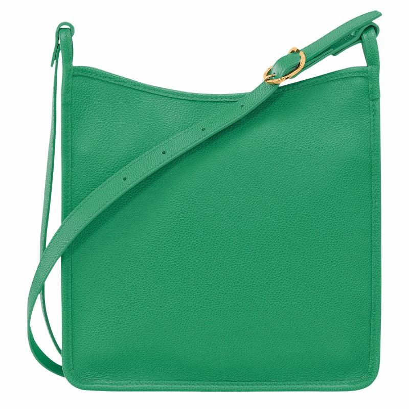 Sac Bandoulière Longchamp Le FOULONNÉ M Femme Vert Soldes | 10140021129