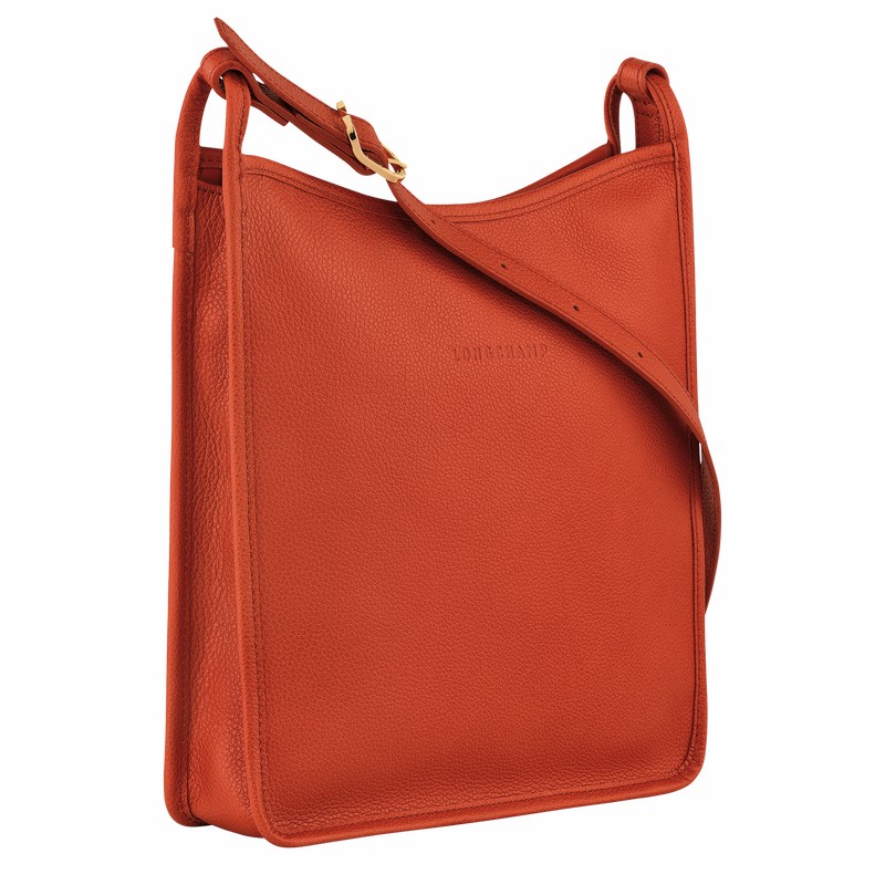 Sac Bandoulière Longchamp Le FOULONNÉ M Femme Orange Soldes | 10140021685