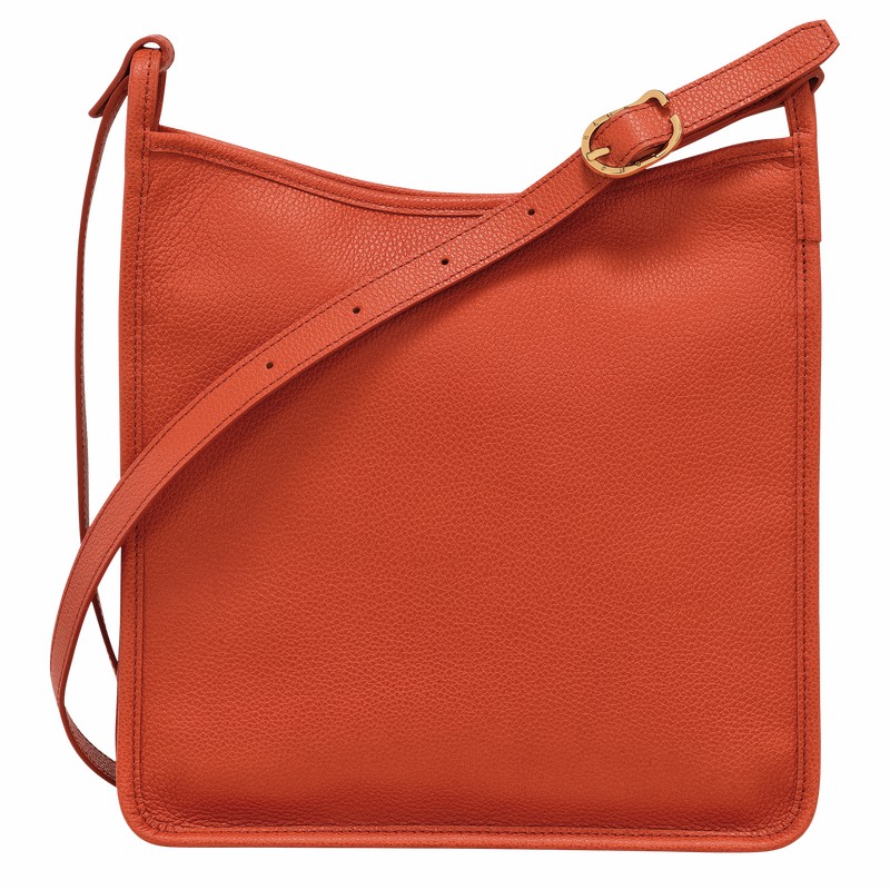 Sac Bandoulière Longchamp Le FOULONNÉ M Femme Orange Soldes | 10140021685