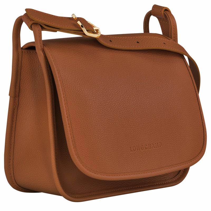 Sac Bandoulière Longchamp Le FOULONNÉ M Femme Caramel Soldes | 10135021121