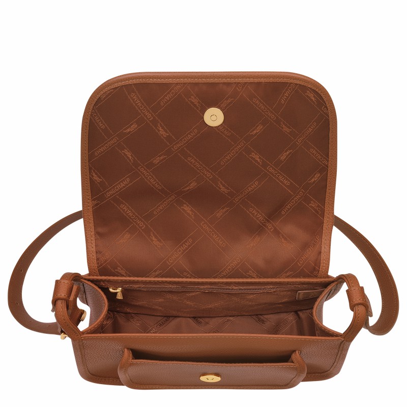 Sac Bandoulière Longchamp Le FOULONNÉ M Femme Caramel Soldes | 10135021121