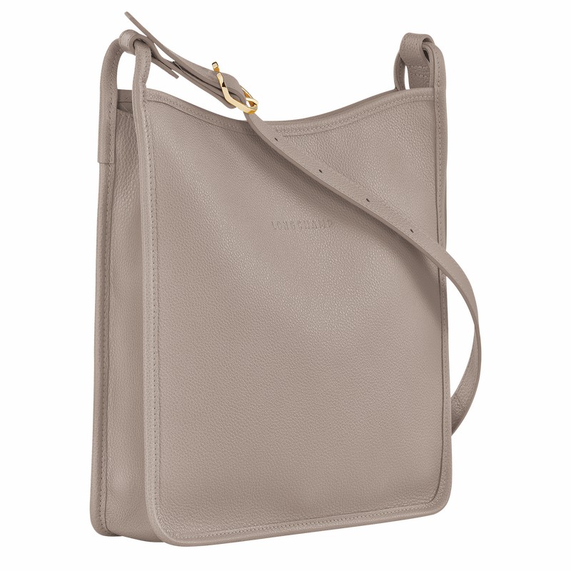 Sac Bandoulière Longchamp Le FOULONNÉ M Femme Grise Soldes | 10140021P55