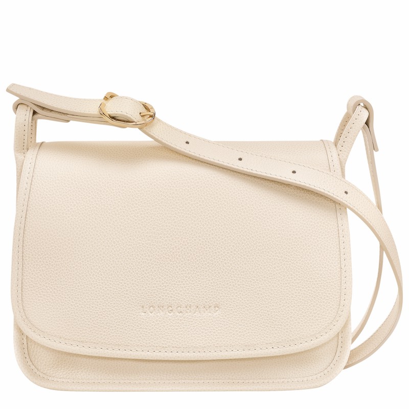 Sac Bandoulière Longchamp Le FOULONNÉ M Femme Blanche Soldes | 10135021555