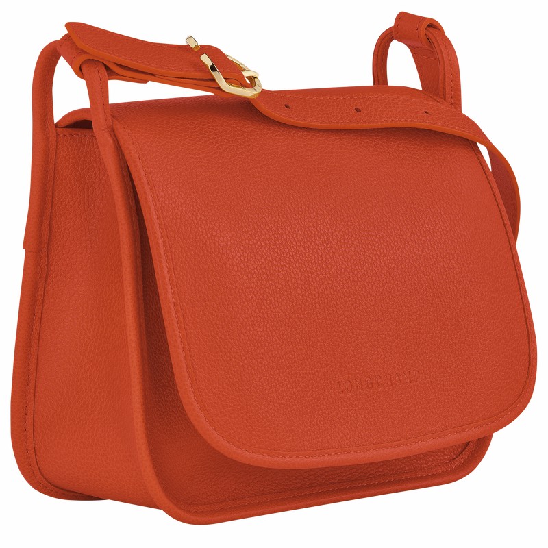 Sac Bandoulière Longchamp Le FOULONNÉ M Femme Orange Soldes | 10135021685